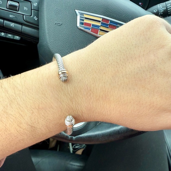 David Yurman Cable Classics Bracelet with Diamonds and 14K Gold, 5mm - Picture 3 of 4